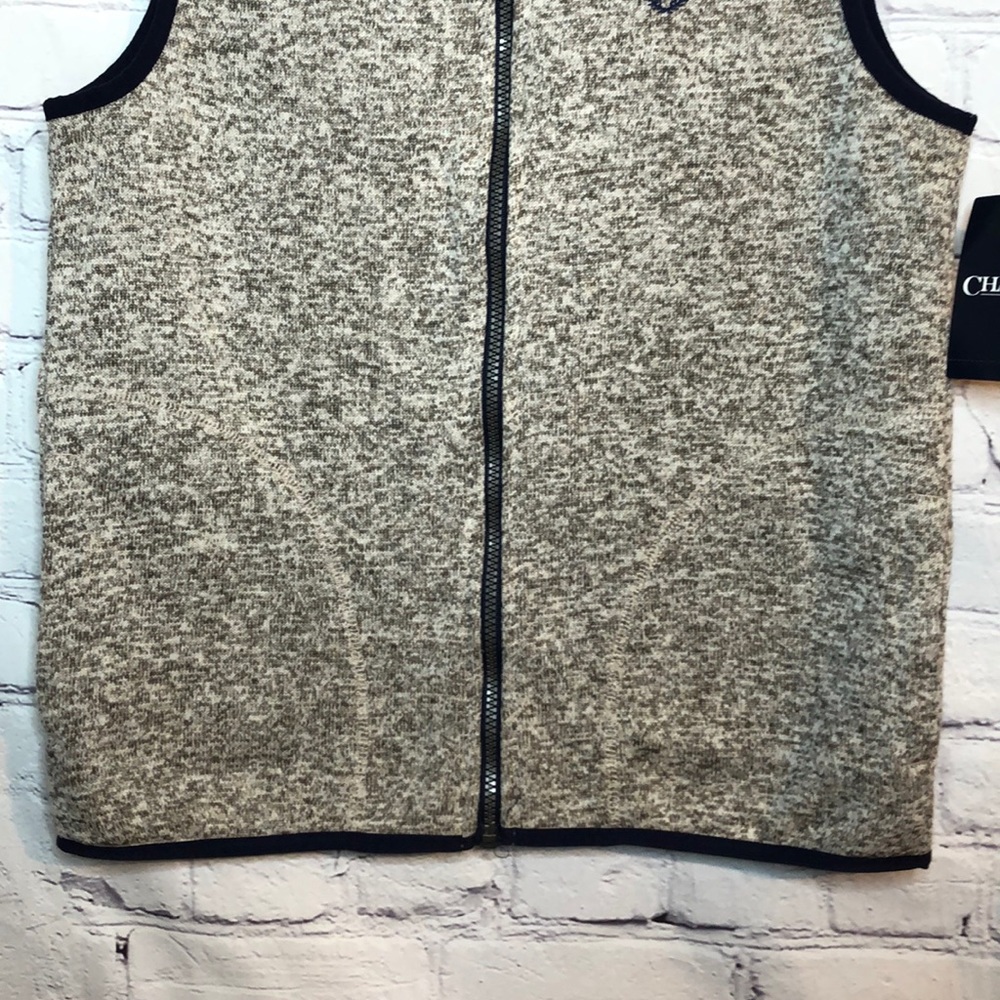 NWT Boy’s Large CHAPS Heather Gray Full Zip Vest - Picture 4 of 11